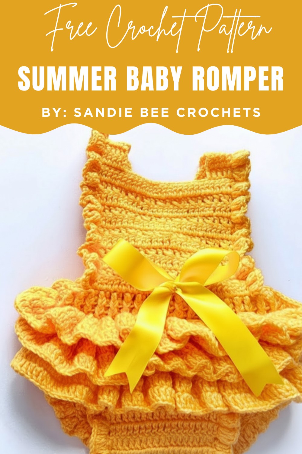 FREE Crochet Summer Baby Romper Pattern With Ruffles - Wool Items