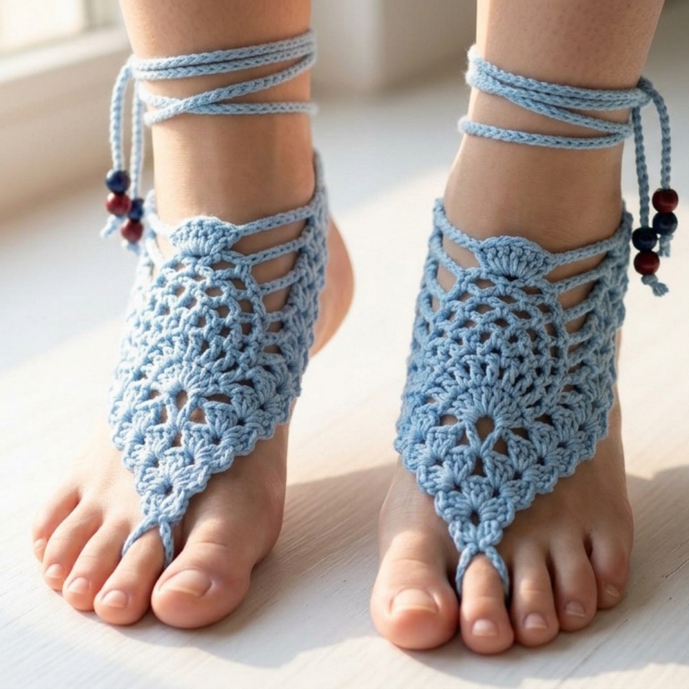 Lovely Free Crochet Barefoot Sandals Pattern to Try - Wool Items
