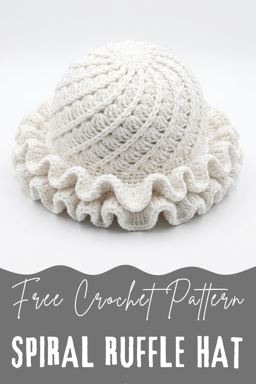 Crochet Spiral Ruffle Hat Free Pattern with Milk Cotton Yarn - Wool Items