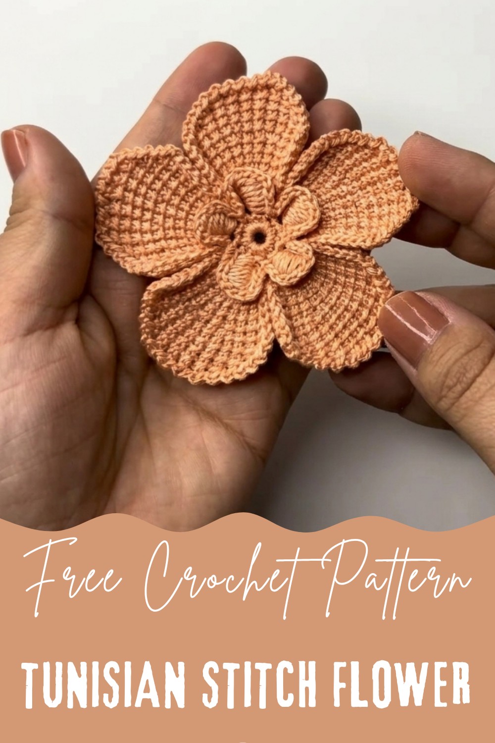 Crocheted flower with Tunisian stitches 7