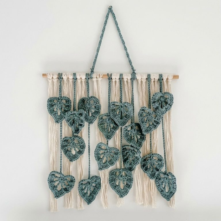 Easy Crochet Leaves Fringe Wall Art Modern Organic Home Decor 8